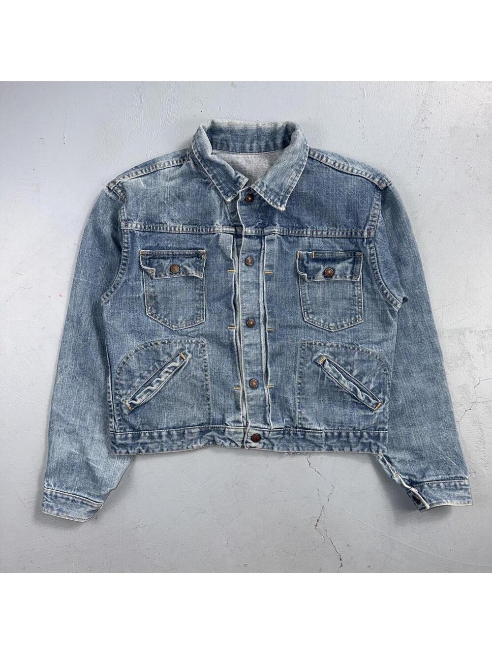 VTG Penneys Ranch Craft Selvedge Denim Jacket Cotton Type 2 Rockabilly 60s